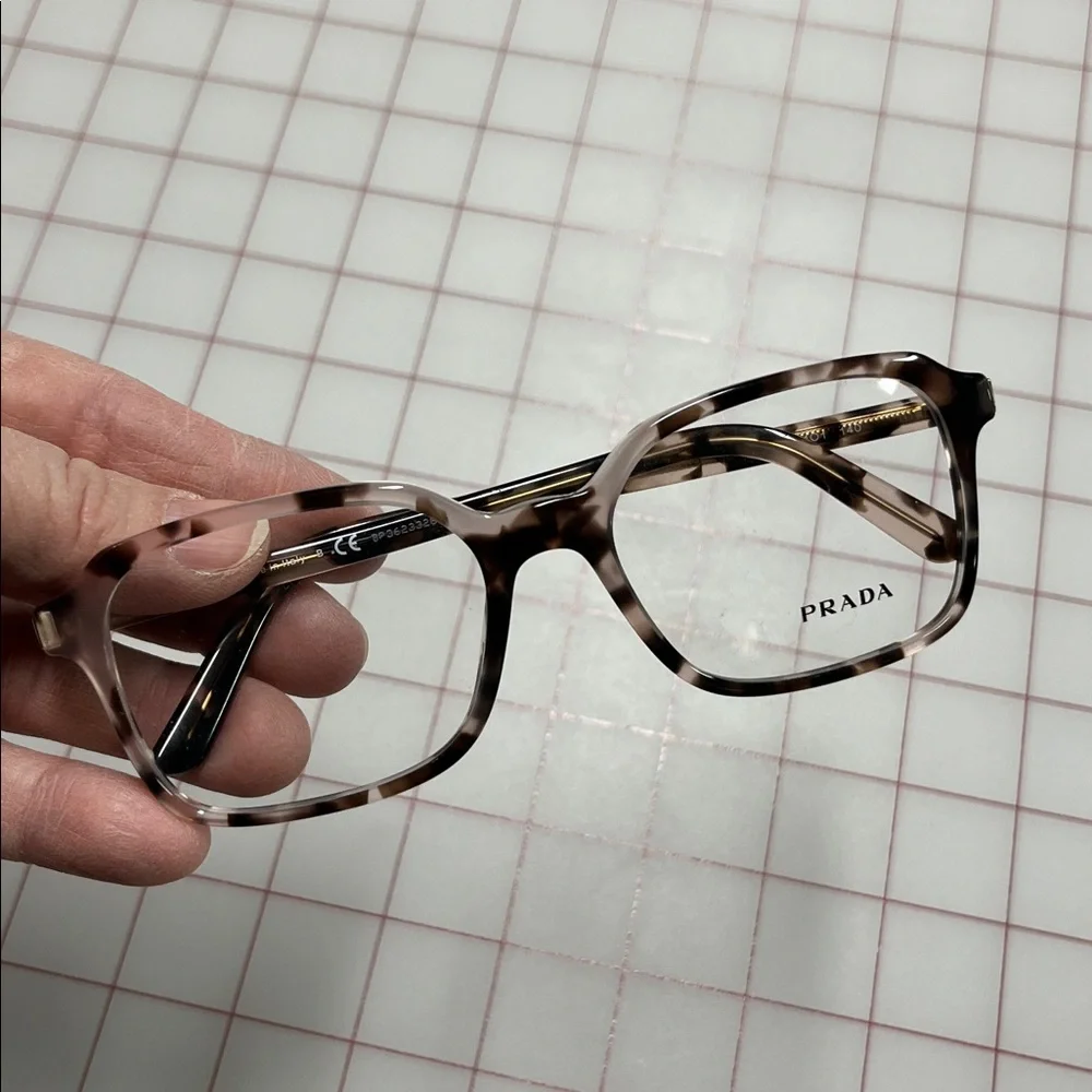 PRADA VPR03X NWOT Orchid Tortoise Acetate 53-17-140 Preppy Career Eyeglass Frame